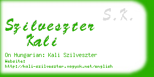 szilveszter kali business card